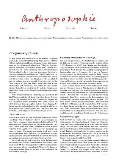 Schweizer Mitteilungen - März 2015