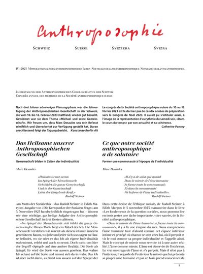 Anthroposophie Schweiz – April 2023