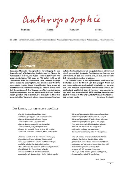 Schweizer Mitteilungen - Dezember 2015