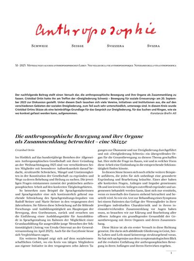 Anthroposophie Schweiz – November 2023
