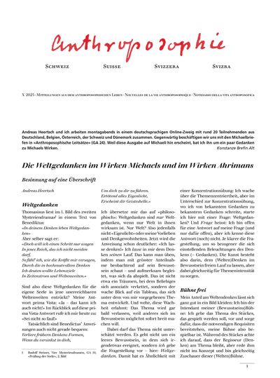 Anthroposophie Schweiz – Oktober 2025