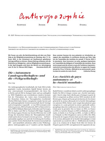 Anthroposophie Schweiz – März 2023