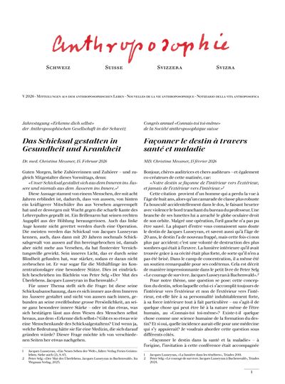 Anthroposophie Schweiz – Mai 2026