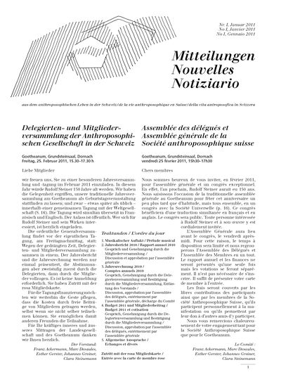 Schweizer Mitteilungen - Januar 2011